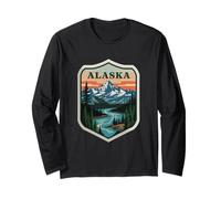 Alaska Cout of Arms Wilderness Adventures Exploring Lands Long Sleeve T-Shirt