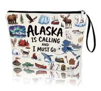 Alaska Cruise 2026 Gift Makeup Bag for Women Girls Cruising to Alaska Keepsake Zipper Pouch Matching Family Vacation Cruising Travel Cosmetic Bag Cruise Gift Exchange Souvenir The Last Frontier Trip