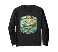 Alaska Cruise Crew 2026 Retro Patch Matching Family Cruise Long Sleeve T-Shirt