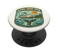 Alaska Cruise Crew 2026 Retro Patch Matching Family Cruise PopSockets Adhesive PopGrip