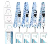 Alaska Cruise Lanyard Card Holder - 4 Pcs Cruise Lanyards Ship Cards Alaska Scenic Animals Print Retractable Lanyards with Waterproof for ID Badge Holder Luggage Tag Holder Cruise Ship Essentials