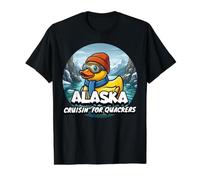 Alaska Cruisin' for Quackers Cute Duck Adventure Value Graphic T-Shirt, Men, Black, S