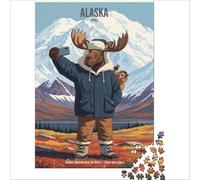 Alaska Denali Poster 1000-piece jigsaw puzzles | fun gift for dad to enjoy in his spare time at the weekend as a relaxing break from work and daily stress50x75cm