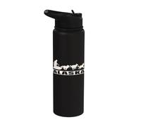 Alaska Dog Sledding Musher Sled Dog Team Alaskan Vacation Stainless Steel Insulated Water Bottle