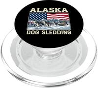 Alaska Dog Sledding USA Husky Musher Flag PopSockets PopGrip for MagSafe