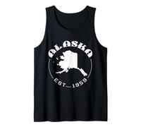Alaska Est 1959 Retro Vintage Alaska US State Tank Top