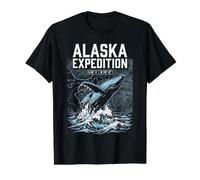 Alaska Expedition Humpback Whale Cruise Vacation Value Graphic T-Shirt, Men, Black, L