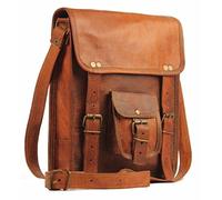 ALASKA EXPORTS Men's Shoulder Bag Leather Messenger Bags Vintage Crossbody Side Sling Satchel with Adjustable Strap for Travel Hiking & Daily Use (11" Inches, Brown)