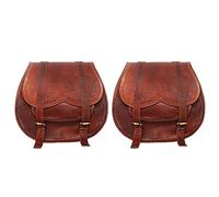 ALASKA EXPORTS Motorcycle Saddlebags Motor Side Pouch Cycling Tool Bag | Saddle Bags | Motorbike Panniers | Bike Saddlebag | Leather Pannier (2 Bags) (Brown)