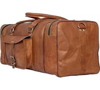 ALASKA EXPORTS Travel Holdall Genuine Leather Duffel Bag Gym Duffle Weekender Bags | Carry-On Luggage | Overnight Holdall | Sports Duffels - Brown (28" Inches) (28" x 10" x 12")