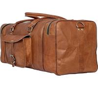 ALASKA EXPORTS Travel Holdall Genuine Leather Duffel Bag Gym Duffle Weekender Bags | Carry-On Luggage | Overnight Holdall | Sports Duffels - Brown (24" Inches) (24" x 10" x 11")
