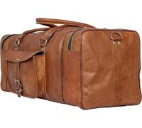 ALASKA EXPORTS Travel Holdall Genuine Leather Duffel Bag Gym Duffle Weekender Bags | Carry-On Luggage | Overnight Holdall | Sports Duffels - Brown (28" x 10" x 12")