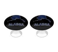 Alaska Flag Map Cabinet Knob Drawer Pulls 2 Pack