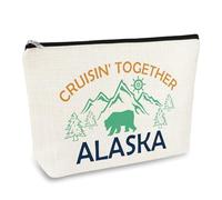 Alaska Gifts Makeup Bag Alaska Cruise Gift for Girls Women Alaska Themed Cosmetic Bag Alaska Travel Gift Alaska Lover Alaska Souvenir Birthday Christmas Graduation Present Travel Toiletry Pouch