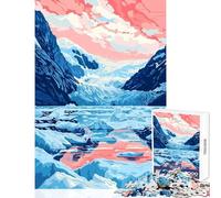 Alaska Glacier Lake Art 1000 Piece Jigsaws for Adults Puzzle Stimulate Active Brain And Mind Gentle Relaxing Fun Activity (50x75cm)