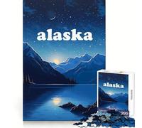 Alaska Glacier Night 1000 Piece Jigsaws for Teenagers Thinking Skill Stress Free Fun Neat Edges Cozy Xmas Gift (50X75CM)
