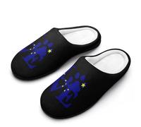 Alaska Gray Wolf Paw Slippers Women Winter Warm Cotton Hotel Slippers Anti-Slip Indoor Slip-Ons House Shoes 11-12（42-43）