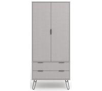 Alaska Grey 2 Door 2 Drawer Wardrobe with Hairpin Legs