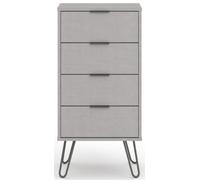 Alaska Grey 4 Drawer Narrow Chest with Hairpin Legs