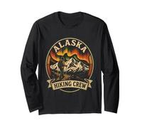 Alaska Hiking Crew Hiker Squad Matching Group Gift Retro Long Sleeve T-Shirt