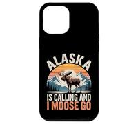 Alaska Is Calling And I Moose Go Funny Moose Retro Mountain Case for iPhone 12 Pro Max