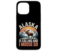 Alaska Is Calling And I Moose Go Funny Moose Retro Mountain Case for iPhone 13 Pro Max