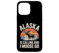 Alaska Is Calling And I Moose Go Funny Moose Retro Mountain Case for iPhone 13 Pro Max