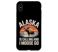 Alaska Is Calling And I Moose Go Funny Moose Retro Mountain Case for iPhone XS Max