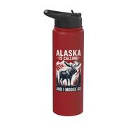 Alaska is Calling and I Moose Go Stainless Steel Insulated Water Bottle