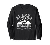 Alaska is Calling and I Must Go T-Shirt Traveler Gift Long Sleeve T-Shirt
