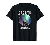 Alaska is calling, I must go polar light grizzly bear, gift T-Shirt