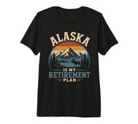 Alaska is My Retirement Plan Vintage Mountain Moose Premium T-Shirt