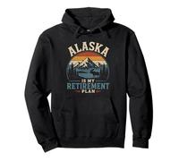 Alaska Is My Retirement Plan Vintage Mountain Moose Pullover Hoodie
