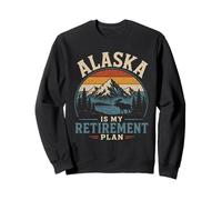 Alaska Is My Retirement Plan Vintage Mountain Moose Sweatshirt