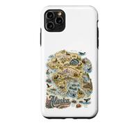 Alaska Map AK USA Icon, Anchorage, Mc Kinley, Homer Case for iPhone 11 Pro Max