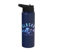 Alaska Moose The Last Frontier Mountains Hiking Stainless Steel Insulated Water Bottle