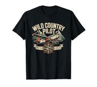 Alaska Mountain Retro Bush Pilot Floatplane Float T-Shirt