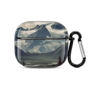 Alaska Mountains Bluetooth Earbuds Case Cover Full Body Shockproof Protection Hard Case Support Wireless Charging with Keychain Personalized Gift for AirPods 3