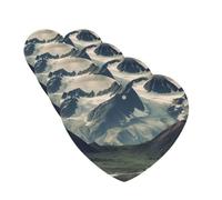 Alaska Mountains Hanging Heart Car Air Fresheners 4 Pack Hanging Heart Shaped Scented Cards Auto Mirror Pendant Aromatherapy Tablets
