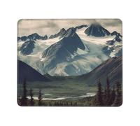 Alaska Mountains Mouse Pad with Stitched Edge, Comfortable Mouse Pads with Non-Slip Rubber Base Gaming Mouse Mat Washable Mousepads Computers Laptop Desk Accessories for Office 8.3 x 10.3 in