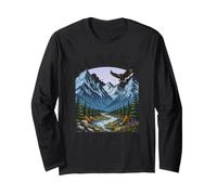 Alaska National Park USA Vintage Eagle Mountains River Long Sleeve T-Shirt