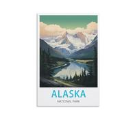 Alaska National Park Vintage Travel Posters 08x12inch(20x30cm) Canvas Print for Living Room, Bedroom, Dorm, Home, Office Wall Decoration