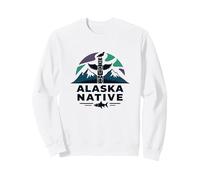 Alaska Native: Totem Spirit Moose Mountains Wildlife Heritage Alaskan Is Calling Sweatshirt, Adult Unisex, White, Small