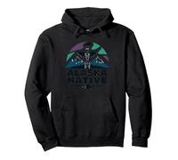 Alaska Native: Totem Spirit Mountains Wildlife Heritage Pullover Hoodie, Adult Unisex, Black, S