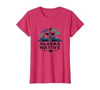 Alaska Native: Totem Spirit Mountains Wildlife Heritage T-Shirt, Women, Red Heather, XXL