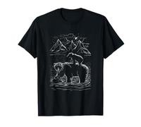 Alaska Nature Mountains and Lake Cool Mama Bear with its Cub T-Shirt