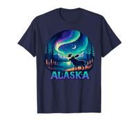 Alaska Northern Lights Aurora Viewing Alaska Vacation Moose T-Shirt