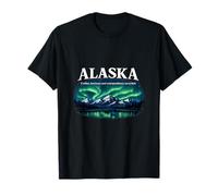 Alaska Northern Lights Mountain State Pride Design T-Shirt