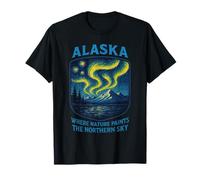 Alaska - Northern Lights Van Gogh Style, Aurora Borealis T-Shirt