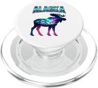 Alaska Northern Lights Viewing Moose Vacation Trip PopSockets PopGrip for MagSafe
